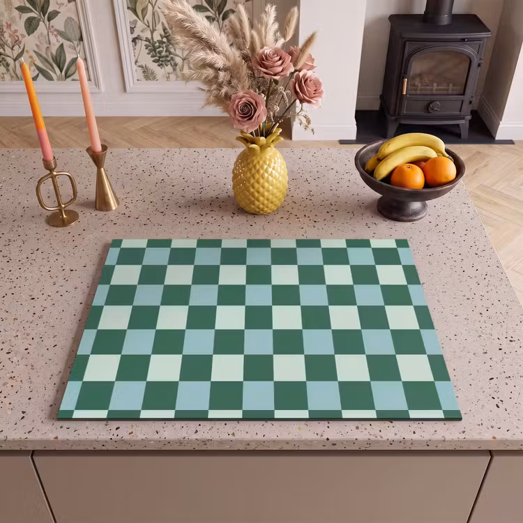 Inductie beschermer - Schaakbord - Klassiek - Groen — 2