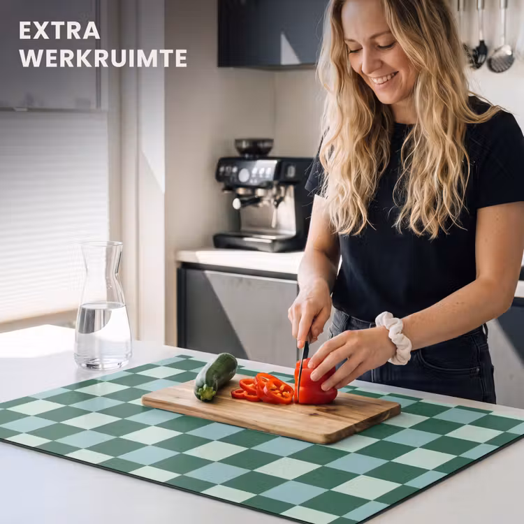 Inductie beschermer - Schaakbord - Klassiek - Groen — 4