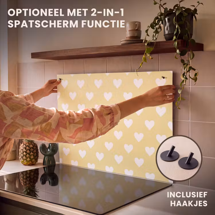 Inductie beschermer - Hartjes - Patroon - Geel — 10