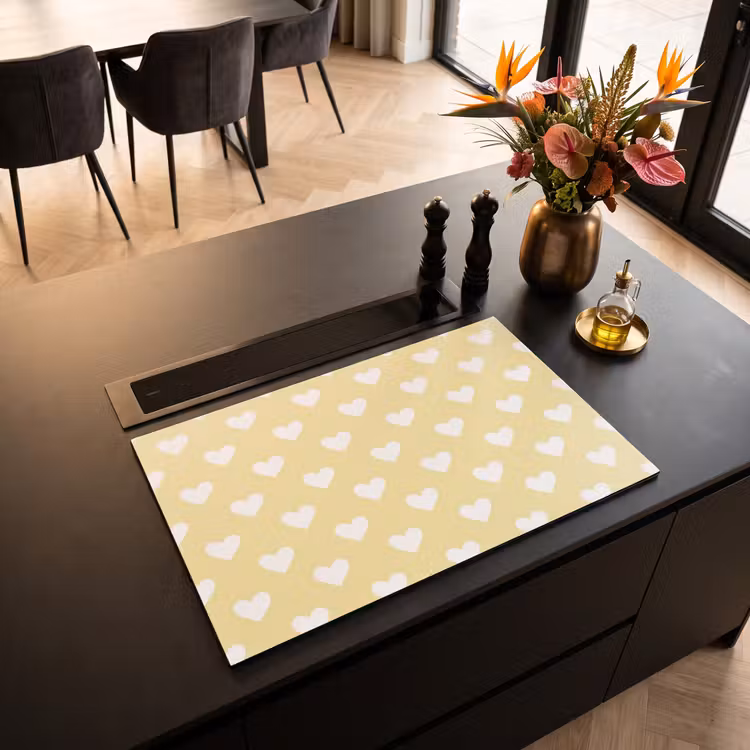 Inductie beschermer - Hartjes - Patroon - Geel — 5