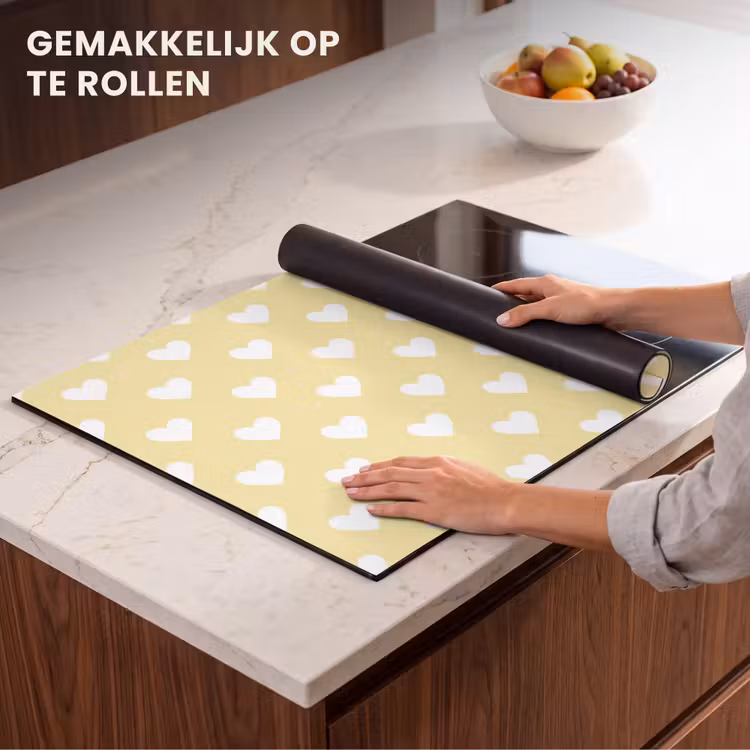 Inductie beschermer - Hartjes - Patroon - Geel — 7