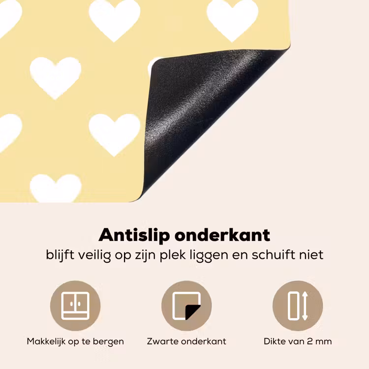 Inductie beschermer - Hartjes - Patroon - Geel — 9