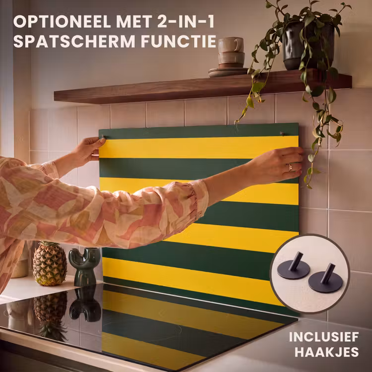 Inductie beschermer - Klassiek - Strepen - Groen — 10