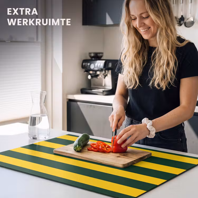 Inductie beschermer - Klassiek - Strepen - Groen — 4