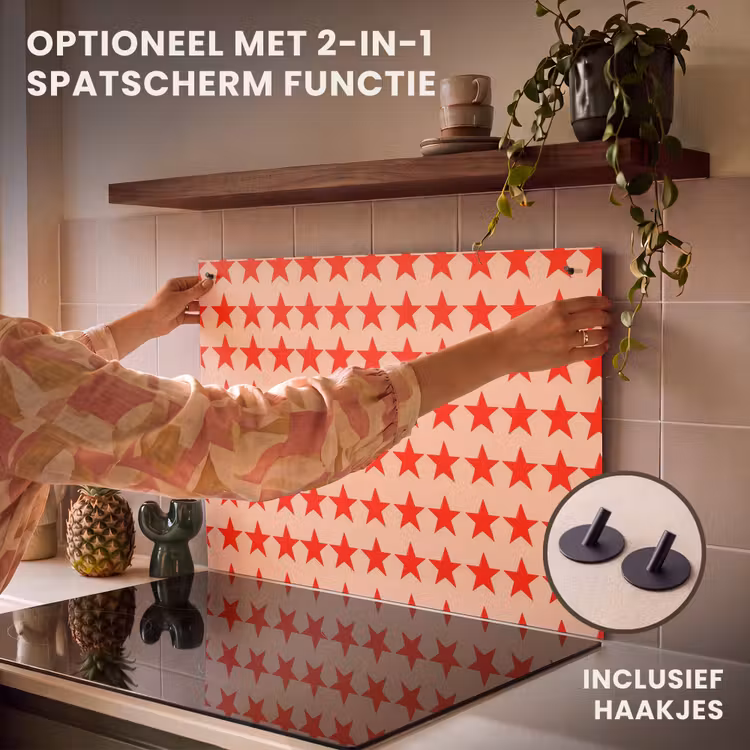Inductie beschermer - Patroon - Sterren - Rood — 10