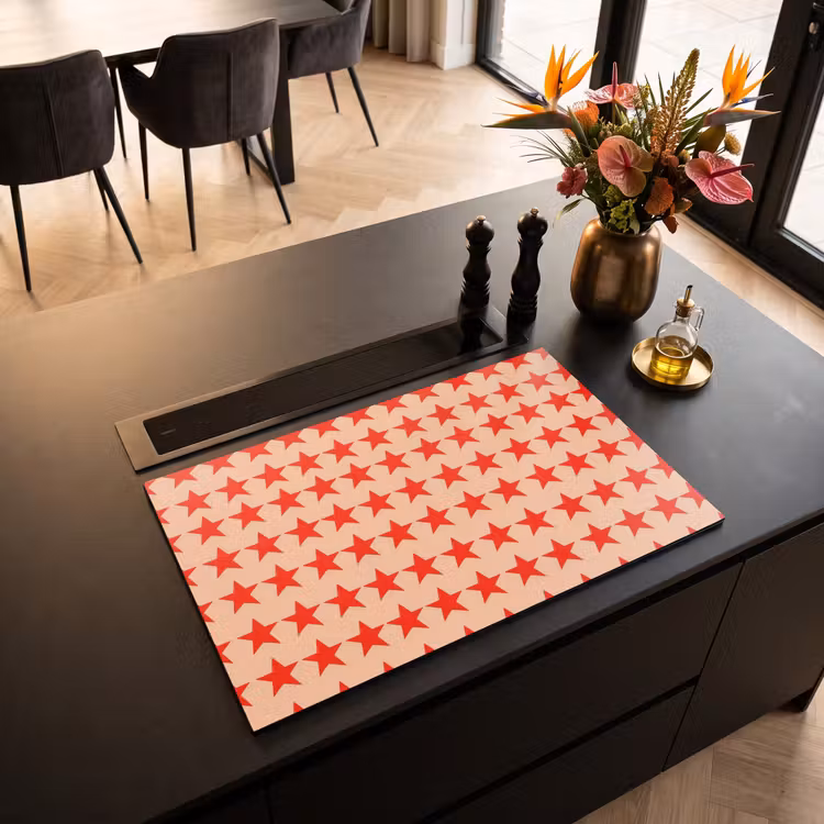 Inductie beschermer - Patroon - Sterren - Rood — 5