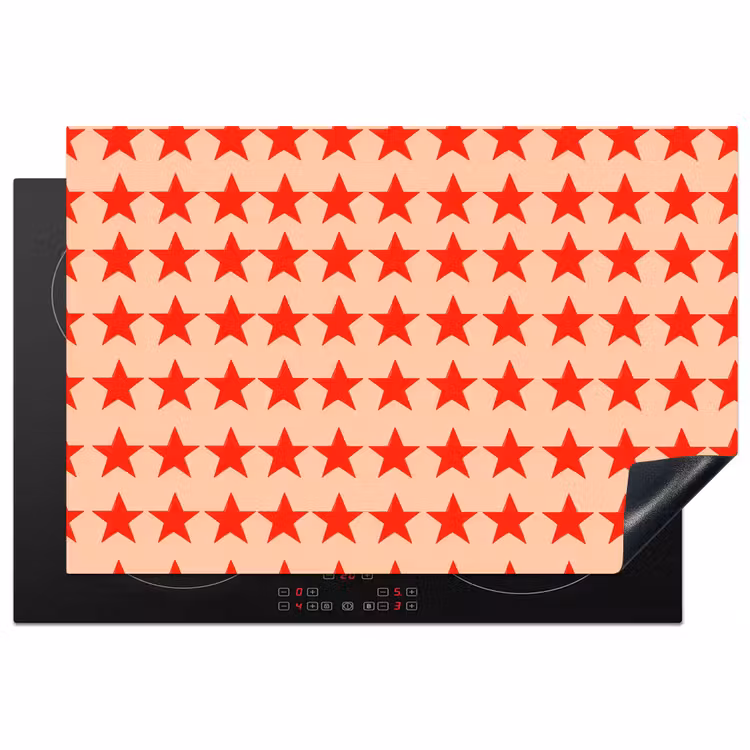 Inductie beschermer - Patroon - Sterren - Rood — 1