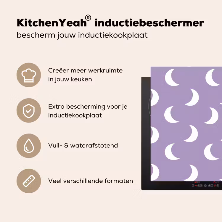 Inductie beschermer - Manen - Patroon - Paars — 4