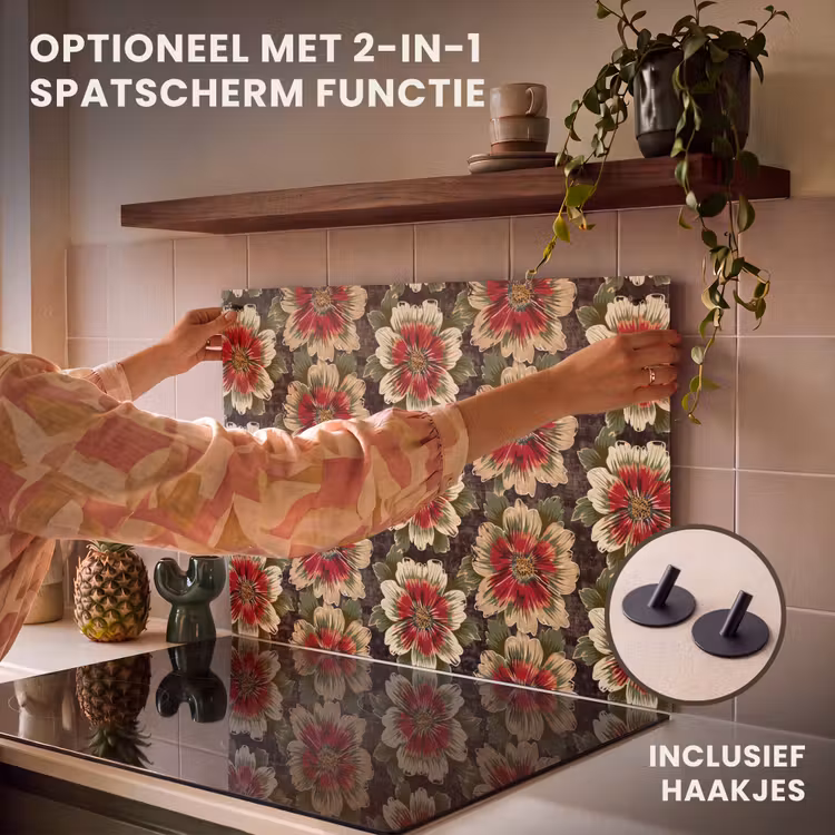 Inductie beschermer - Bloemen - Klassiek - Patroon - Rood — 10