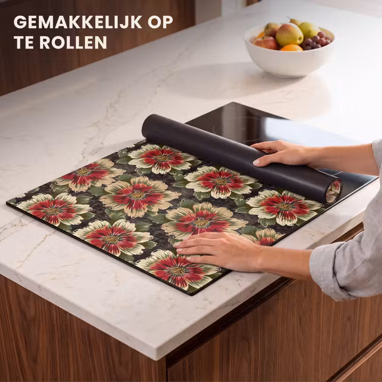Inductie beschermer - Bloemen - Klassiek - Patroon - Rood — 7