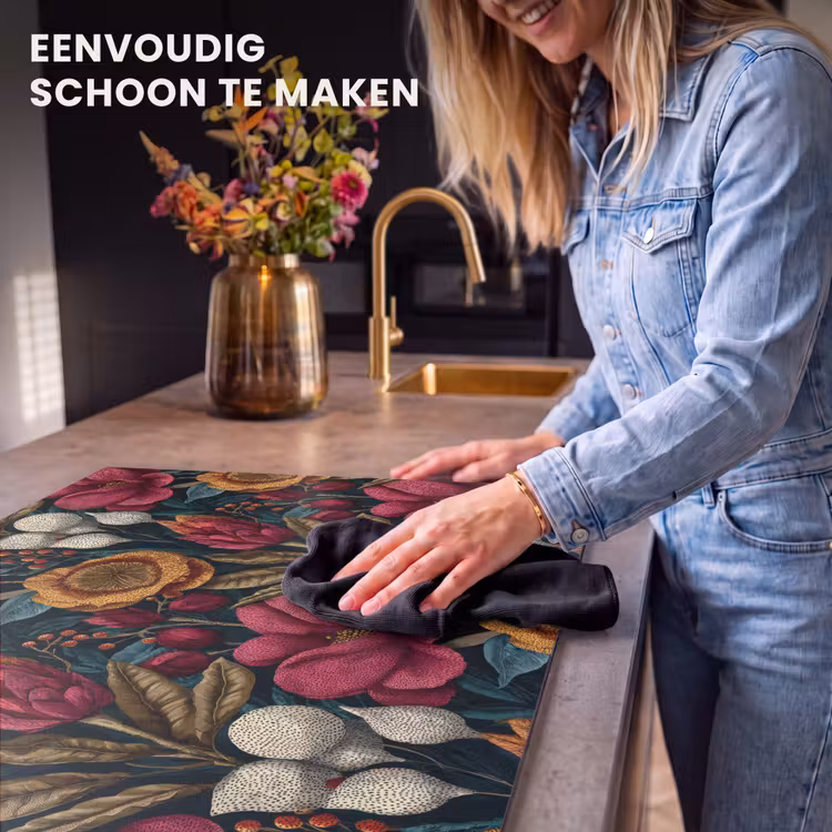 Inductie beschermer - Bloemen - Patroon - Rood - Goud — 6