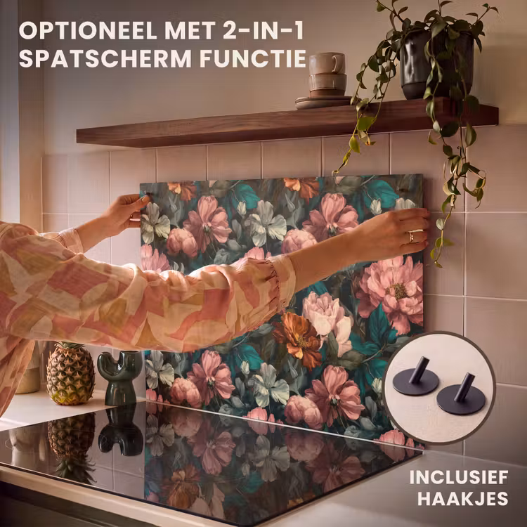 Inductie beschermer - Bloemen - Schilderachtig - Patroon - Roze — 10