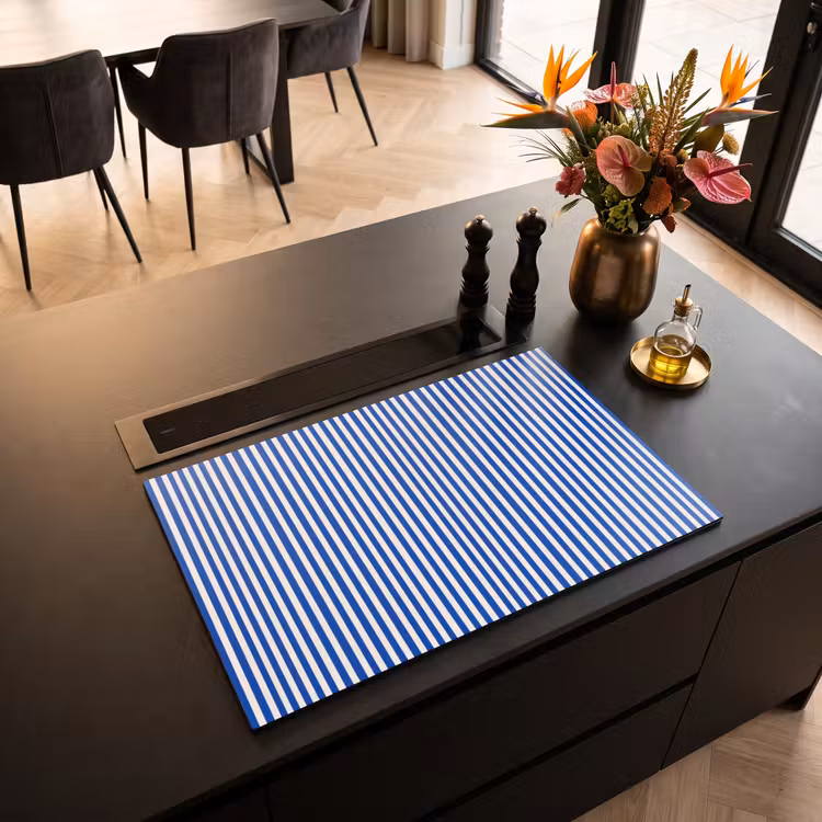 Inductie beschermer - Klassiek - Strepen - Blauw — 5