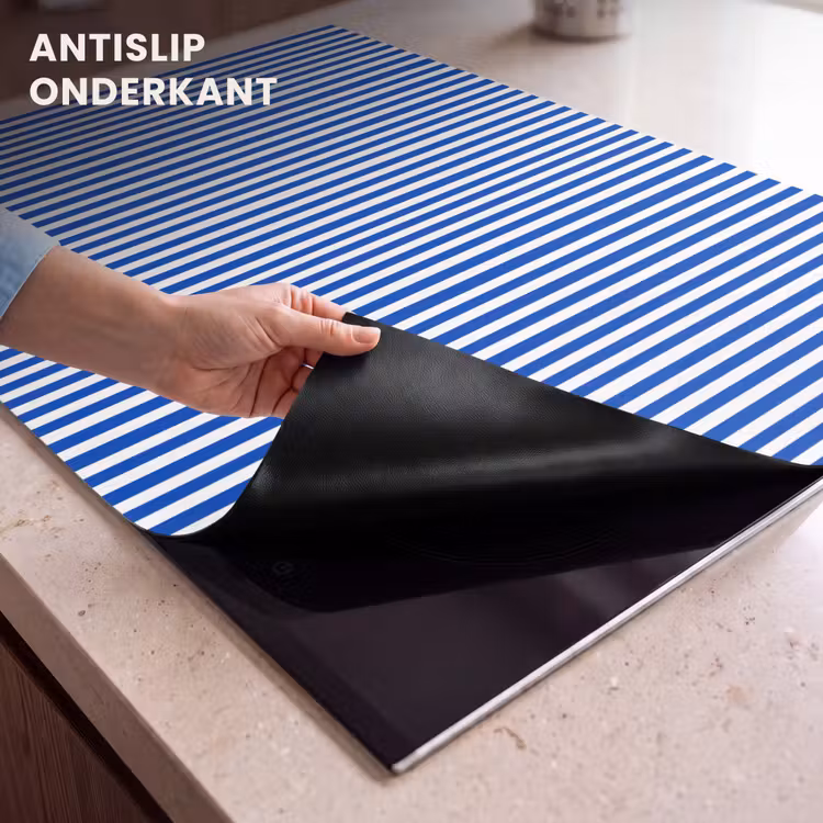 Inductie beschermer - Klassiek - Strepen - Blauw — 9