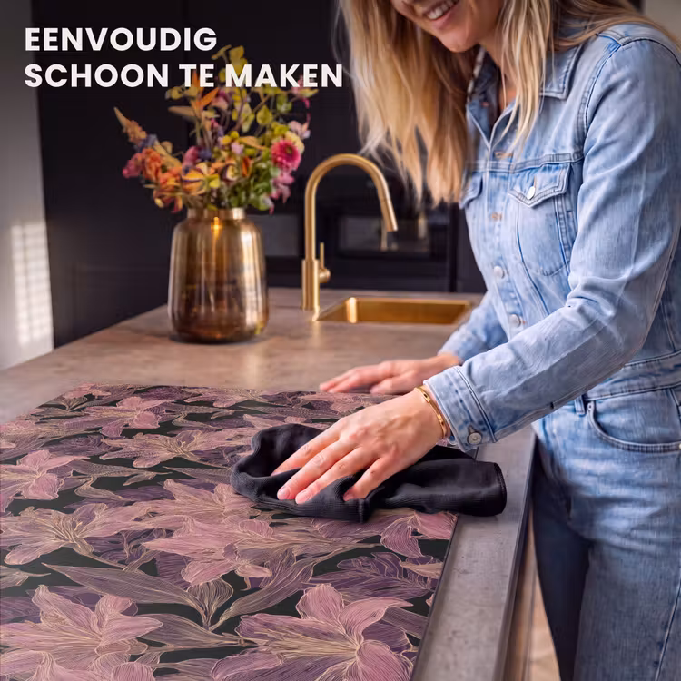 Inductie beschermer - Lelies - Patroon - Paars - Goud — 6