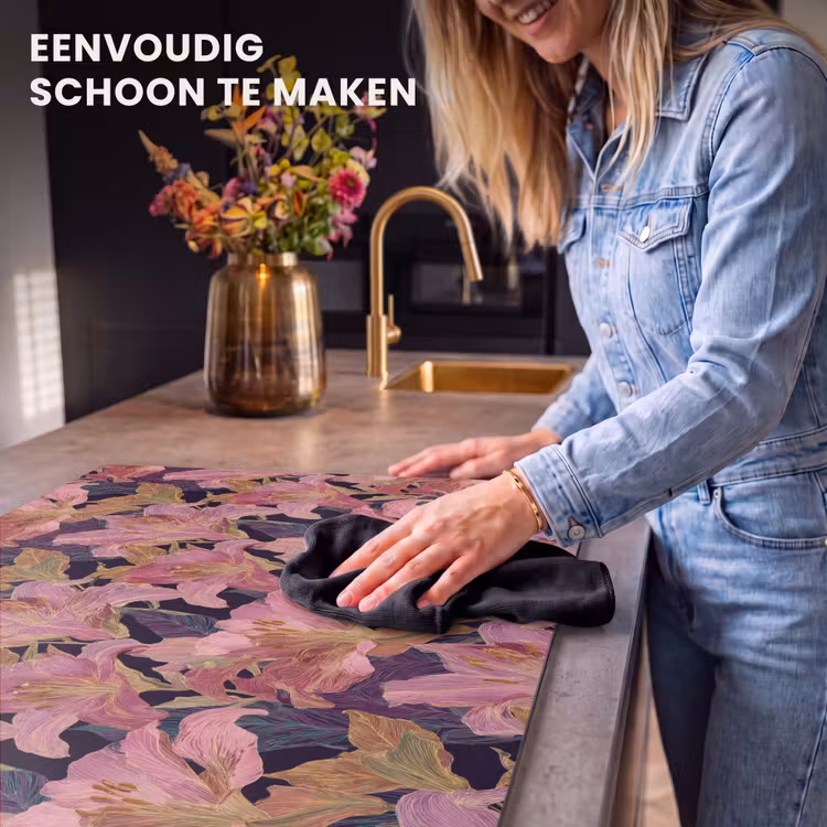 Inductie beschermer - Lelies - Patroon - Roze - Goud — 6