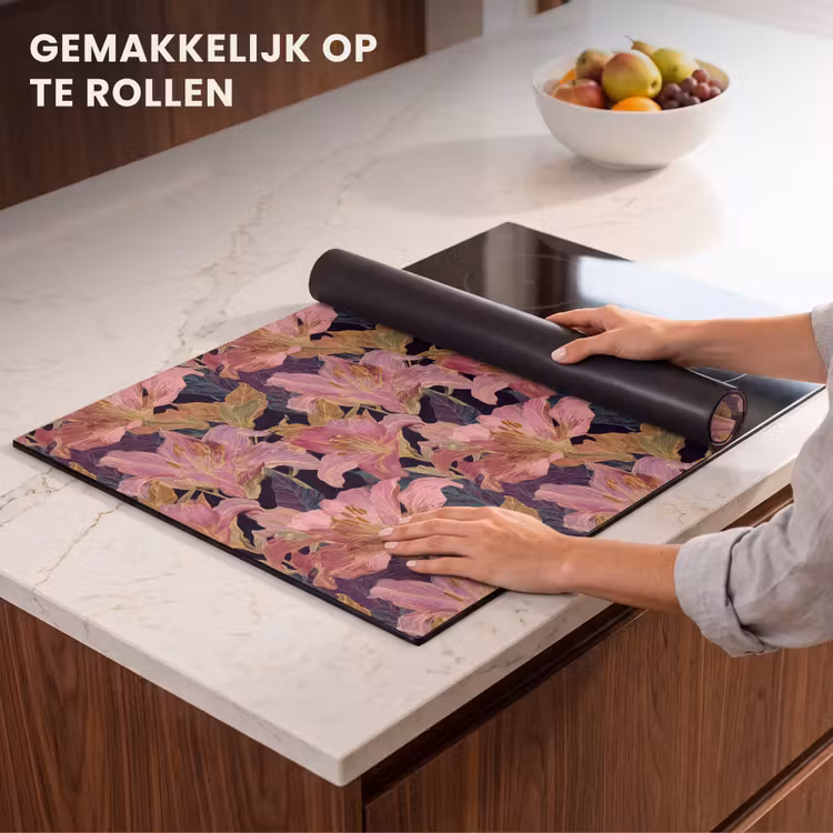 Inductie beschermer - Lelies - Patroon - Roze - Goud — 7