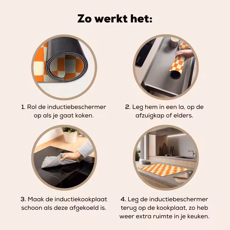 Inductie beschermer - Schaak - Patroon - Oranje — 7