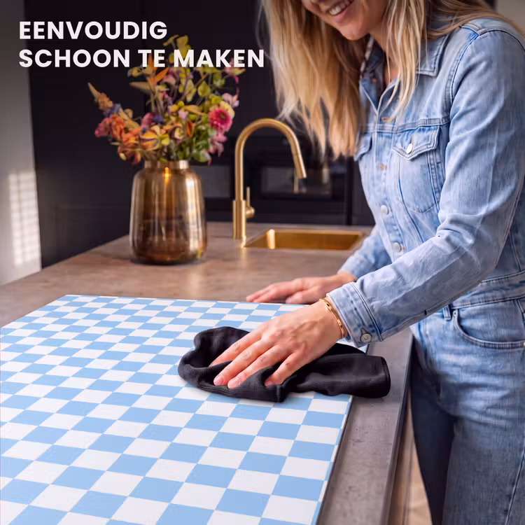 Inductie beschermer - Schaakbord - Klassiek - Blauw — 6