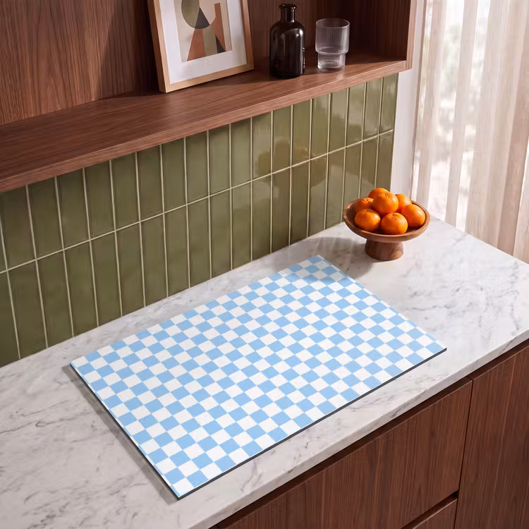 Inductie beschermer - Schaakbord - Klassiek - Blauw — 8