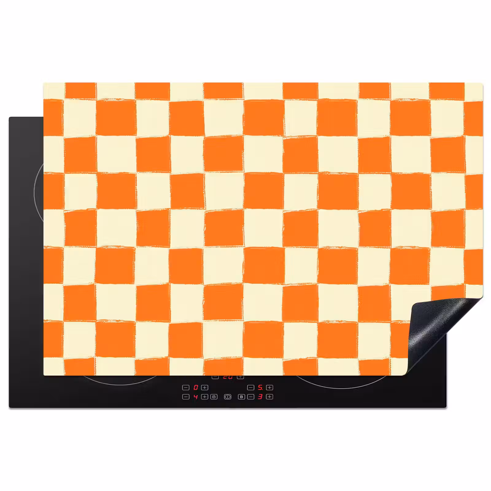 Inductie beschermer - Schaak - Patroon - Oranje — 1