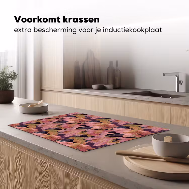 Inductie beschermer - Lelies - Patroon - Roze - Goud — 3