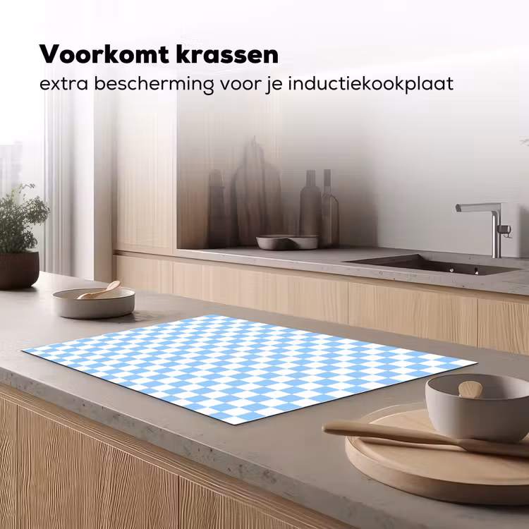 Inductie beschermer - Schaakbord - Klassiek - Blauw — 3