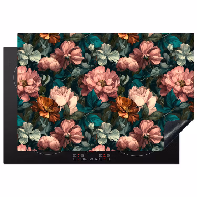 Inductie beschermer - Bloemen - Schilderachtig - Patroon - Roze — 1
