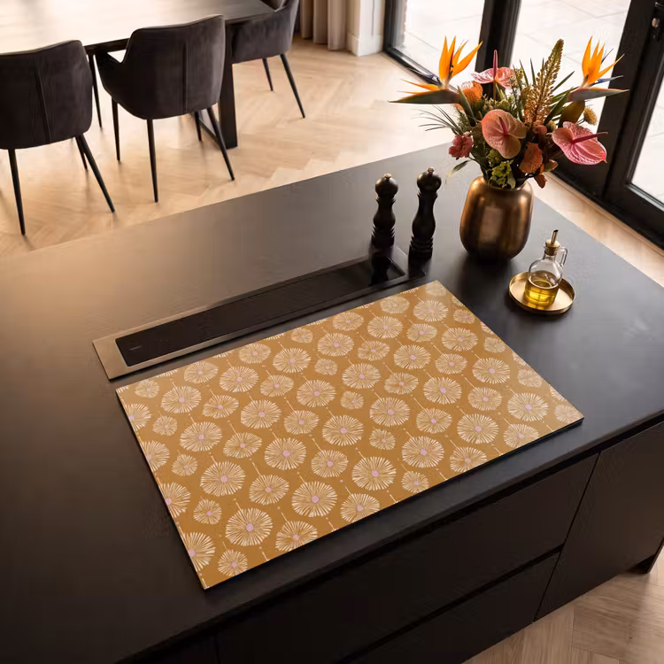 Inductie beschermer - Bloemen - Modern - Oker — 5