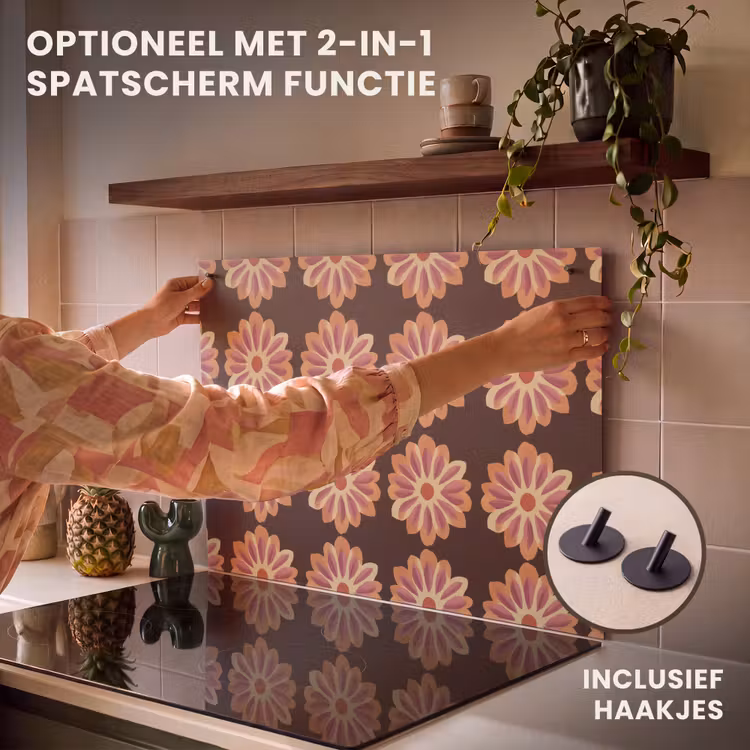 Inductie beschermer - Bloemen - Patroon - Bruin — 10