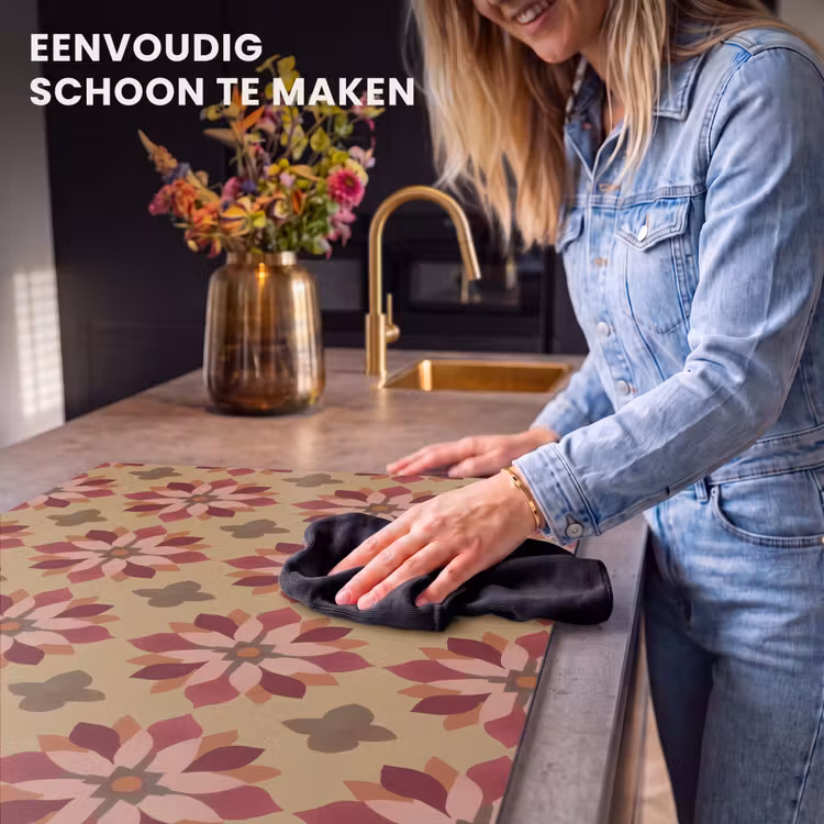 Inductie beschermer - Bloemen - Retro - Groen — 6