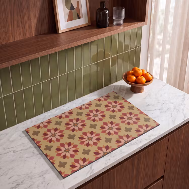 Inductie beschermer - Bloemen - Retro - Groen — 8