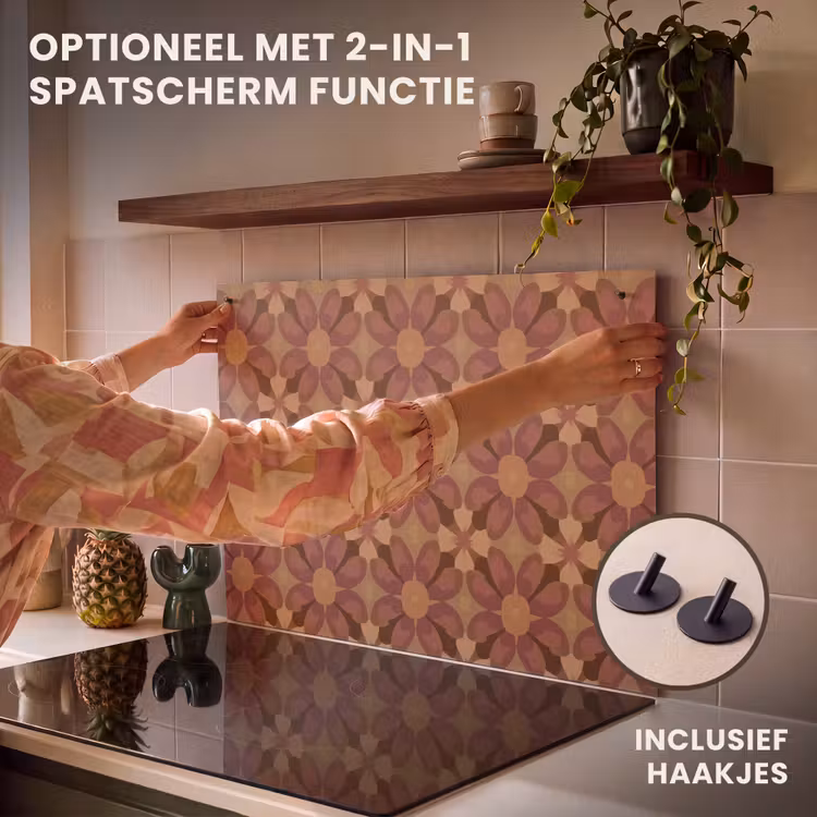 Inductie beschermer - Retro - Bloemen - Bruin — 10