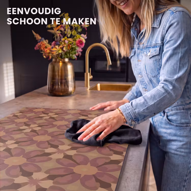 Inductie beschermer - Retro - Bloemen - Bruin — 6