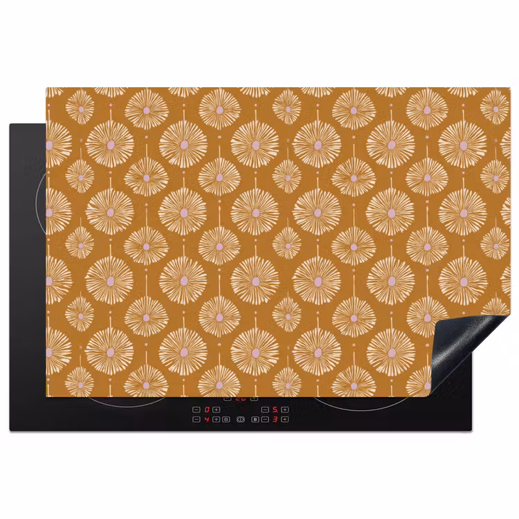 Inductie beschermer - Bloemen - Modern - Oker — 1