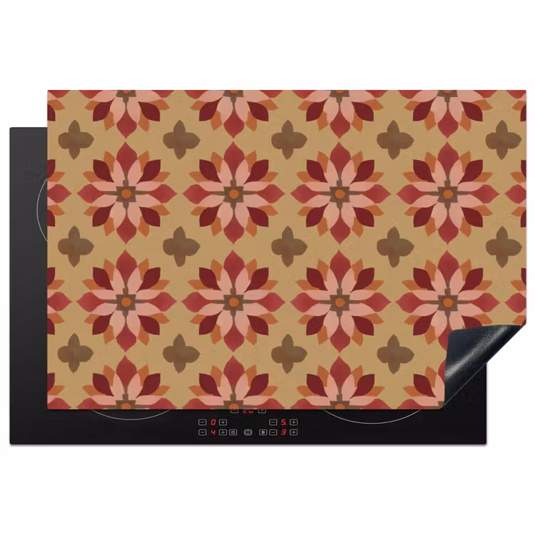 Inductie beschermer - Bloemen - Retro - Groen — 1
