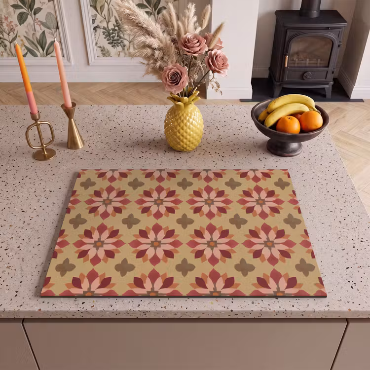 Inductie beschermer - Bloemen - Retro - Groen — 2