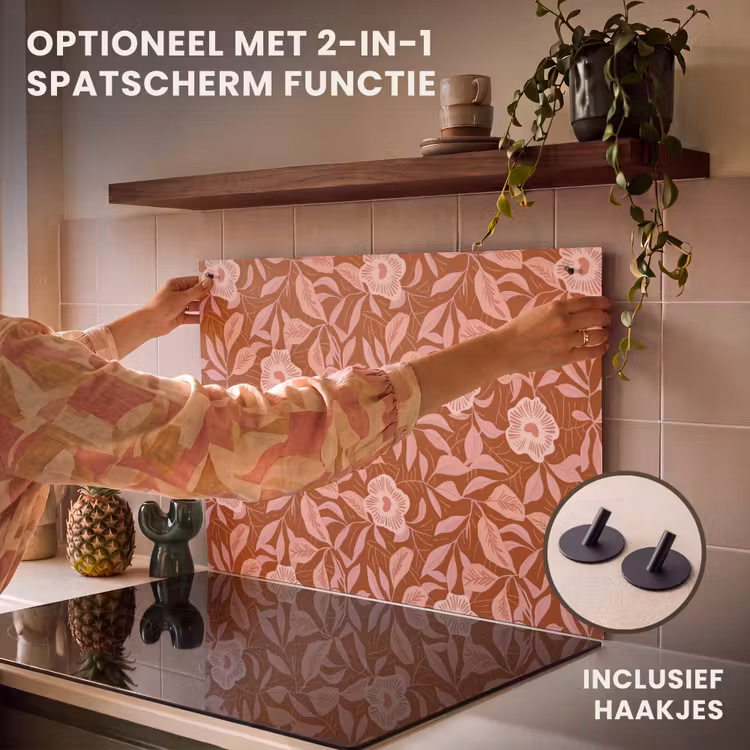 Inductie beschermer - Patroon - Bladeren - Terracotta — 10