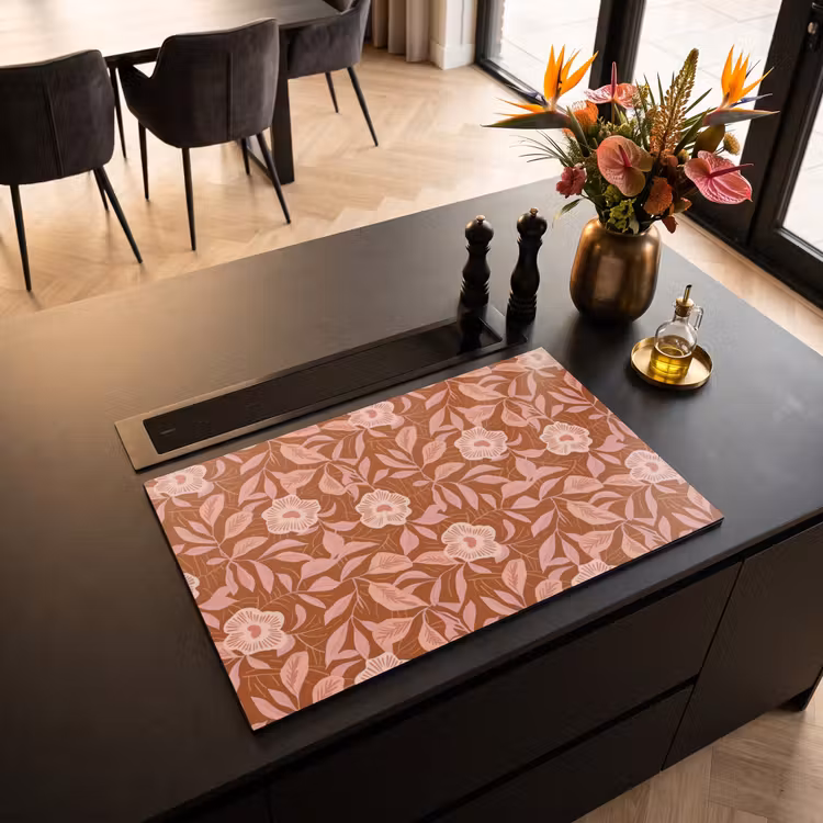 Inductie beschermer - Patroon - Bladeren - Terracotta — 5