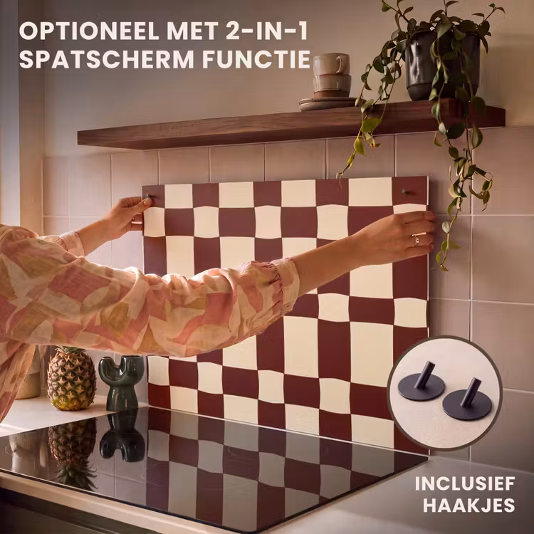 Inductie beschermer - Retro - Patroon - Bruin — 10