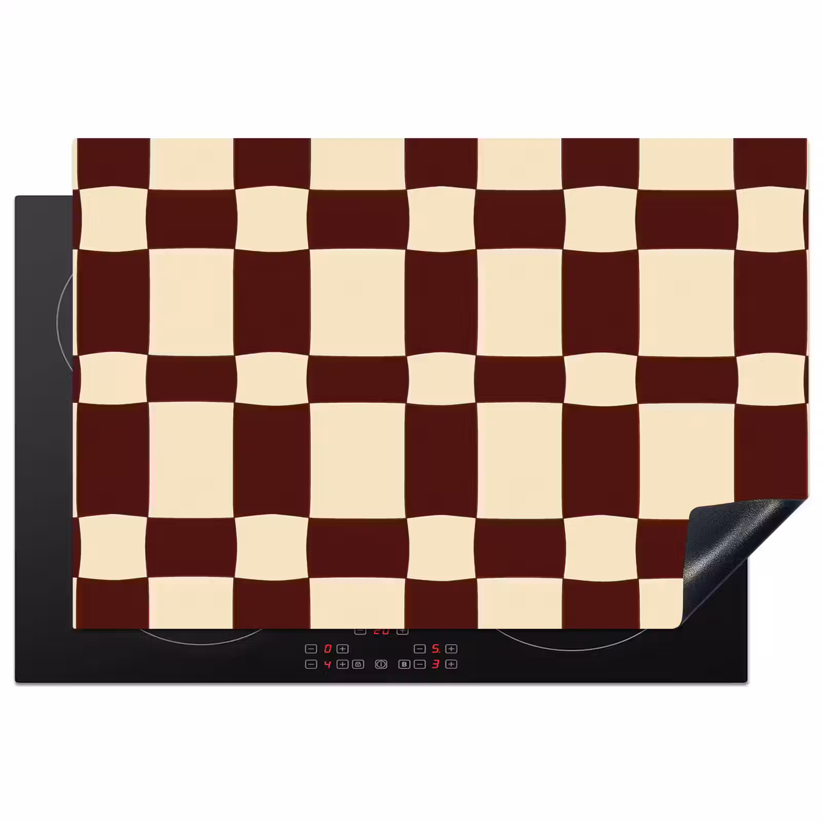 Inductie beschermer - Retro - Patroon - Bruin — 1