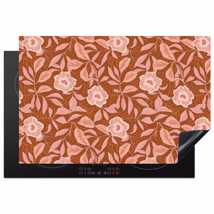Inductie beschermer - Patroon - Bladeren - Terracotta — 1