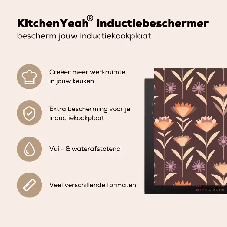 Inductie beschermer - Elegant - Retro - Bruin — 4