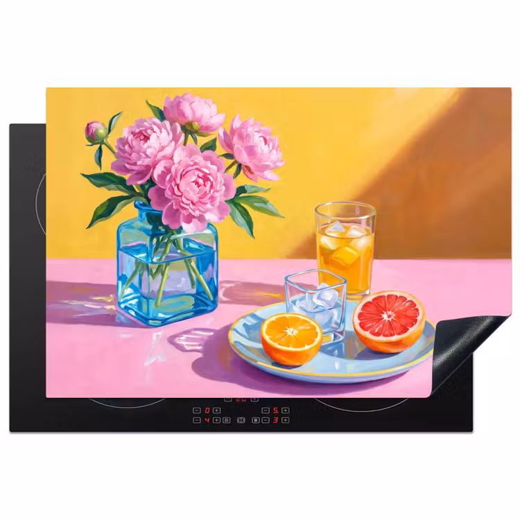 Inductie beschermer - Bloemen - Roze - Modern — 1