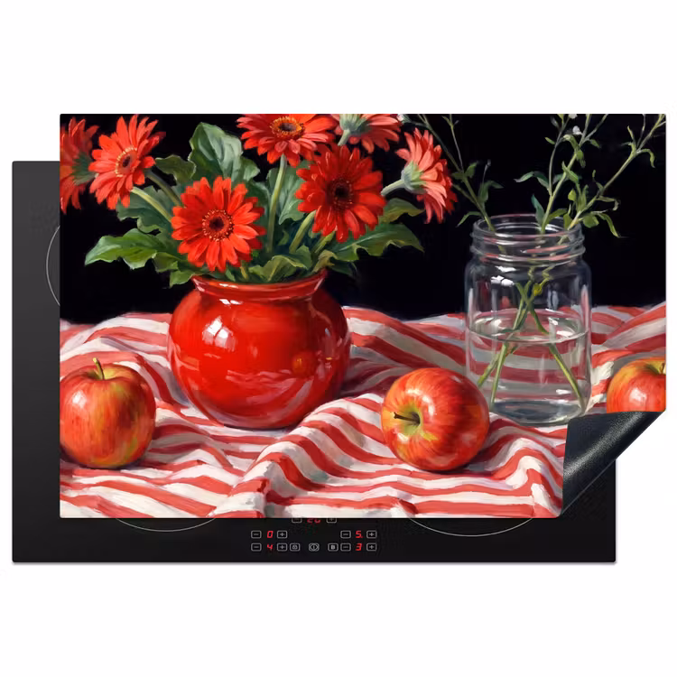 Inductie beschermer - Rode bloemen - Vaas — 1