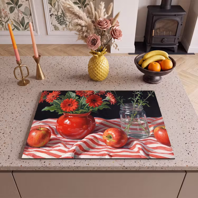 Inductie beschermer - Rode bloemen - Vaas — 2