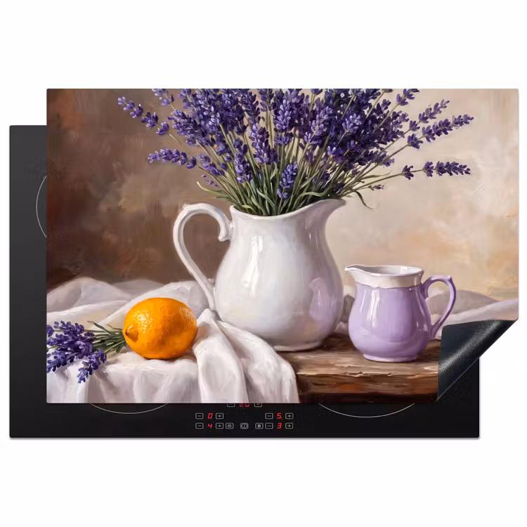 Inductie beschermer - Bloemen - Stilleven - Paars — 1