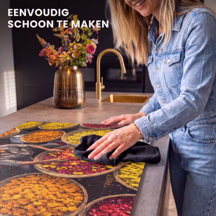 Inductie beschermer - Bloemen - Markt - Kleurrijk — 6