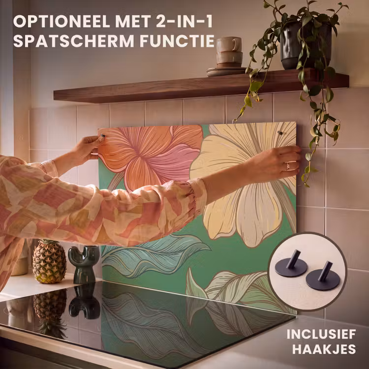 Inductie beschermer - Bloemen - Groen - Illustratie — 10