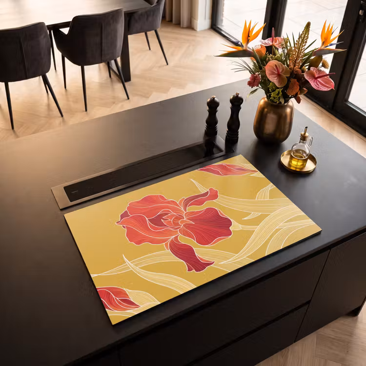 Inductie beschermer - Bloemen - Illustratie - Rood — 5